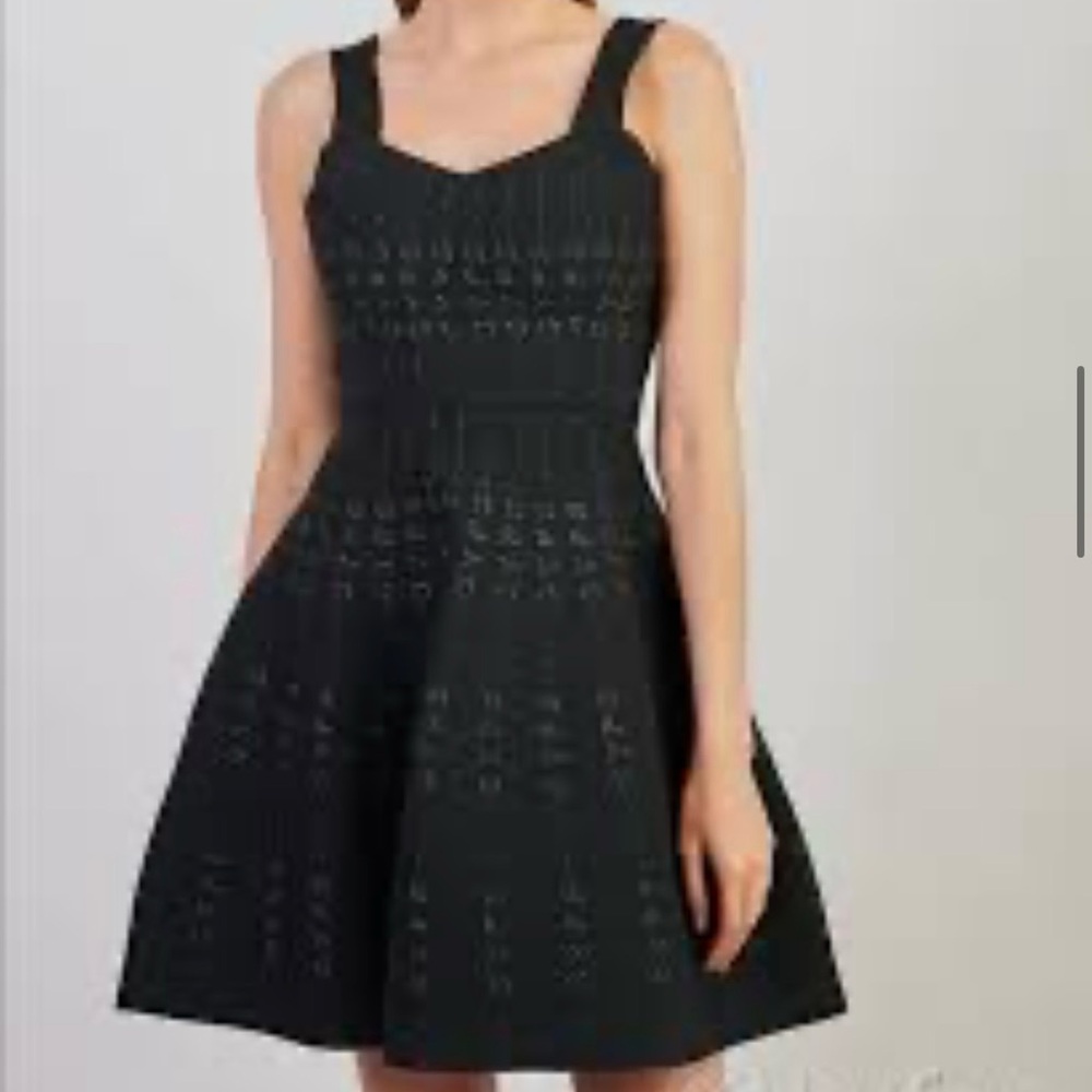 Maje Black Sleeveless Fit-and-Flare Mini Reversible Dress